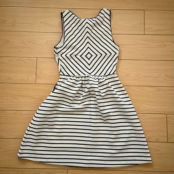 Anthropologie Maeve Mitred Diamond Stripe Dress - Picture 3 of 6